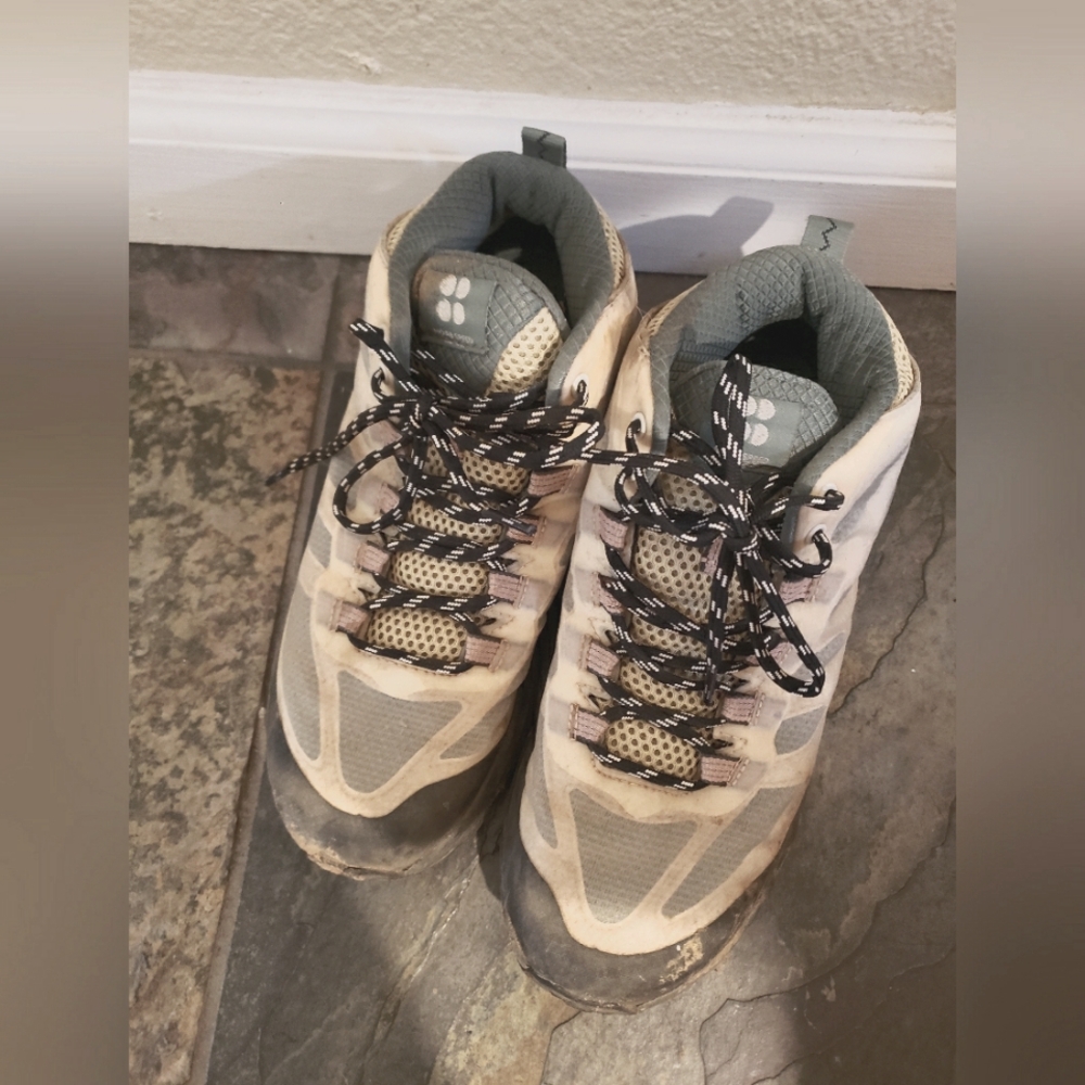 Women's Cream and Gray Hiking Shoes